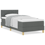 Casa si Gradina - Mobilier - Paturi si accesorii - Paturi - Pat cu arcuri gri inchis 90x190 cm din tesatura - Infinity.ro