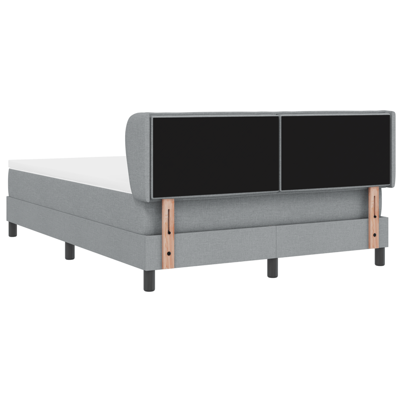 Casa si Gradina - Mobilier - Paturi si accesorii - Paturi - Pat cu arcuri cu saltea Gri deschis 140x190 cm Textile - Infinity.ro
