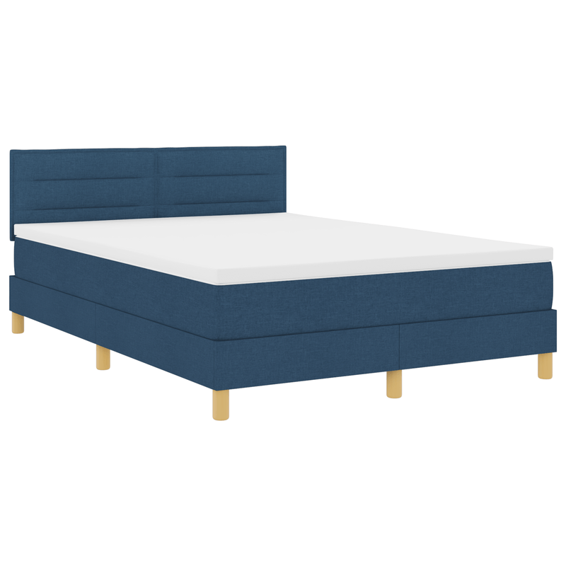 Casa si Gradina - Mobilier - Paturi si accesorii - Paturi - Pat cu arcuri cu saltea Albastru 140x200 cm Tesatura - Infinity.ro