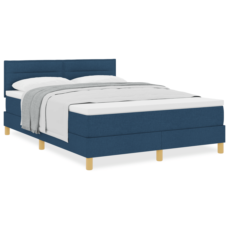 Casa si Gradina - Mobilier - Paturi si accesorii - Paturi - Pat cu arcuri cu saltea Albastru 140x200 cm Tesatura - Infinity.ro