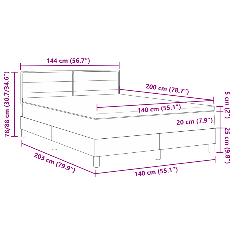 Casa si Gradina - Mobilier - Paturi si accesorii - Paturi - Pat cu arcuri cu saltea Albastru 140x200 cm Tesatura - Infinity.ro