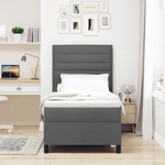 Casa si Gradina - Mobilier - Paturi si accesorii - Paturi - Pat cu arcuri si saltea gri inchis din tesatura - Infinity.ro