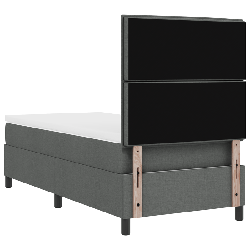 Casa si Gradina - Mobilier - Paturi si accesorii - Paturi - Pat cu arcuri si saltea gri inchis din tesatura - Infinity.ro