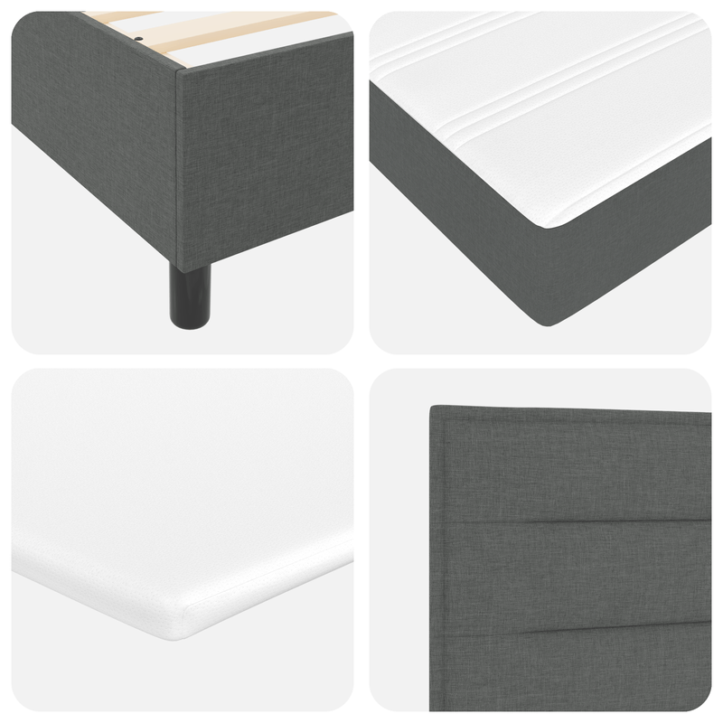 Casa si Gradina - Mobilier - Paturi si accesorii - Paturi - Pat cu arcuri si saltea gri inchis din tesatura - Infinity.ro