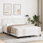 Casa si Gradina - Mobilier - Paturi si accesorii - Paturi - Pat cu arcuri  cu saltea Alb 140x200 cm Piele ecologica - Infinity.ro