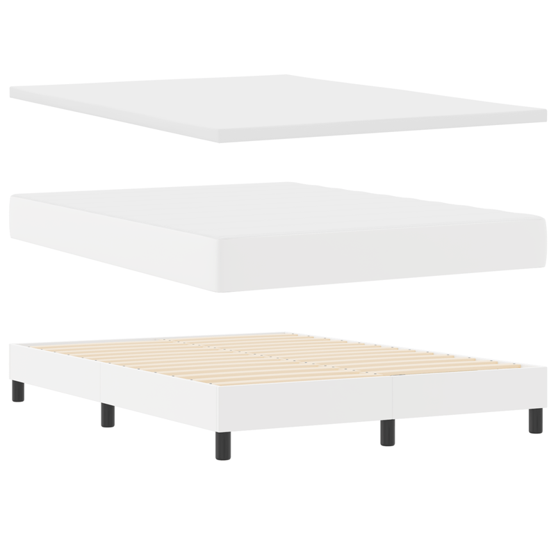 Casa si Gradina - Mobilier - Paturi si accesorii - Paturi - Pat cu arcuri  cu saltea Alb 140x200 cm Piele ecologica - Infinity.ro