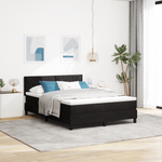 Casa si Gradina - Mobilier - Paturi si accesorii - Paturi - Pat box spring cu saltea, negru, 140x190 cm, catifea - Infinity.ro