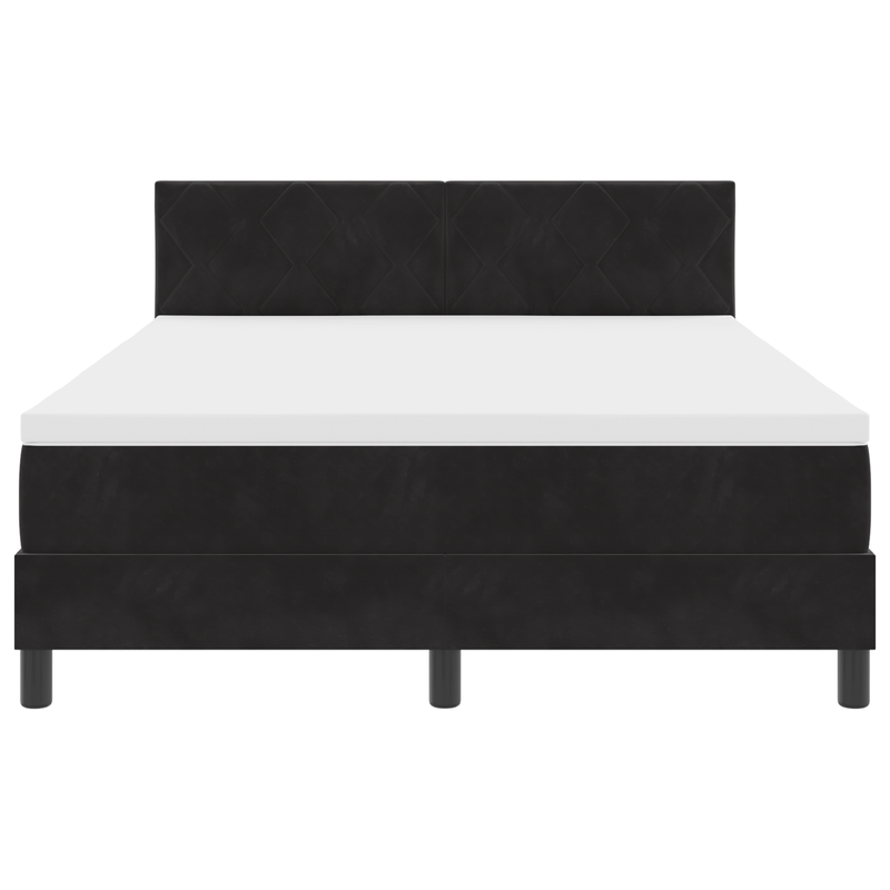Casa si Gradina - Mobilier - Paturi si accesorii - Paturi - Pat box spring cu saltea, negru, 140x190 cm, catifea - Infinity.ro