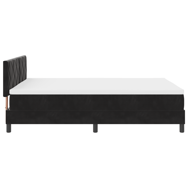 Casa si Gradina - Mobilier - Paturi si accesorii - Paturi - Pat box spring cu saltea, negru, 140x190 cm, catifea - Infinity.ro