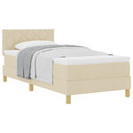 Casa si Gradina - Mobilier - Paturi si accesorii - Paturi - Pat cu arcuri cu Saltea Crem 100x200 cm Tesatura - Infinity.ro