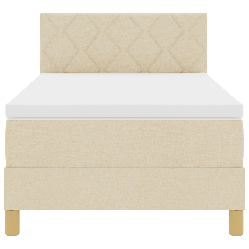 Casa si Gradina - Mobilier - Paturi si accesorii - Paturi - Pat cu arcuri cu Saltea Crem 100x200 cm Tesatura - Infinity.ro