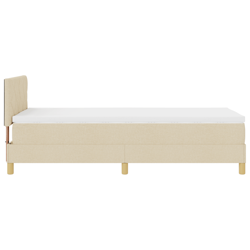Casa si Gradina - Mobilier - Paturi si accesorii - Paturi - Pat cu arcuri cu Saltea Crem 100x200 cm Tesatura - Infinity.ro