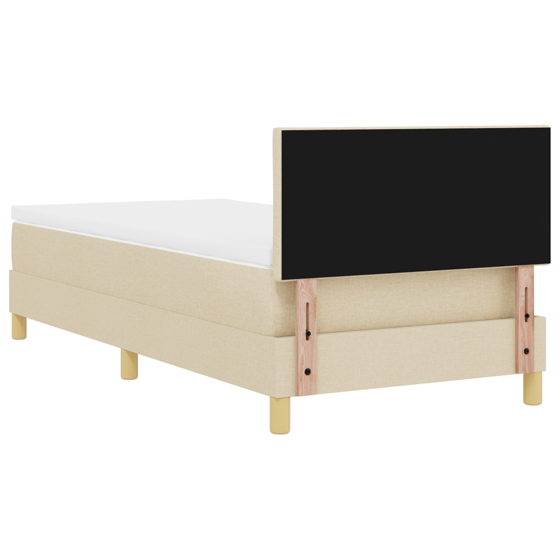 Casa si Gradina - Mobilier - Paturi si accesorii - Paturi - Pat cu arcuri cu Saltea Crem 100x200 cm Tesatura - Infinity.ro