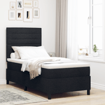 Casa si Gradina - Mobilier - Paturi si accesorii - Paturi - Pat cu arcuri si saltea neagra pentru o persoana din tesatura - Infinity.ro