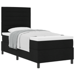 Casa si Gradina - Mobilier - Paturi si accesorii - Paturi - Pat cu arcuri si saltea neagra pentru o persoana din tesatura - Infinity.ro