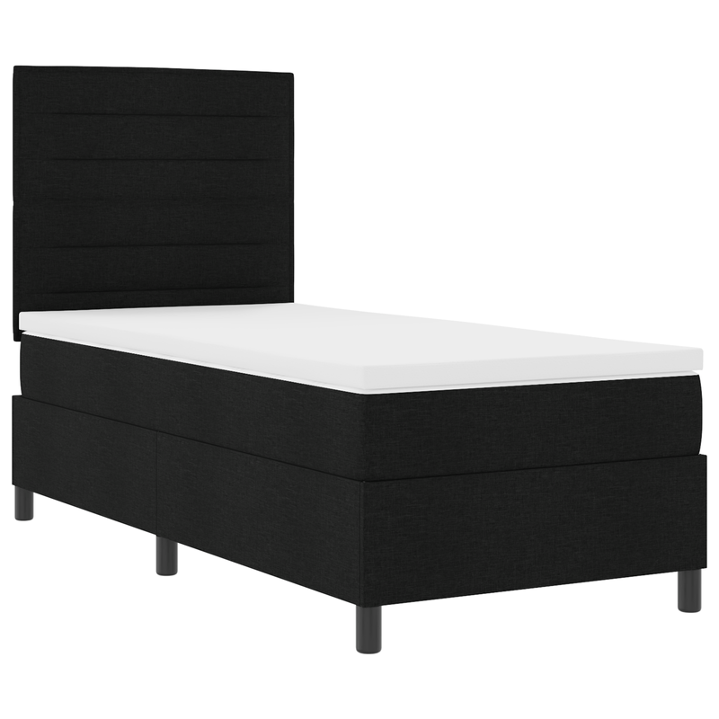 Casa si Gradina - Mobilier - Paturi si accesorii - Paturi - Pat cu arcuri si saltea neagra pentru o persoana din tesatura - Infinity.ro