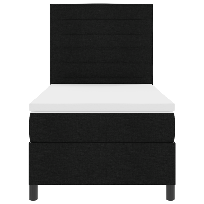 Casa si Gradina - Mobilier - Paturi si accesorii - Paturi - Pat cu arcuri si saltea neagra pentru o persoana din tesatura - Infinity.ro