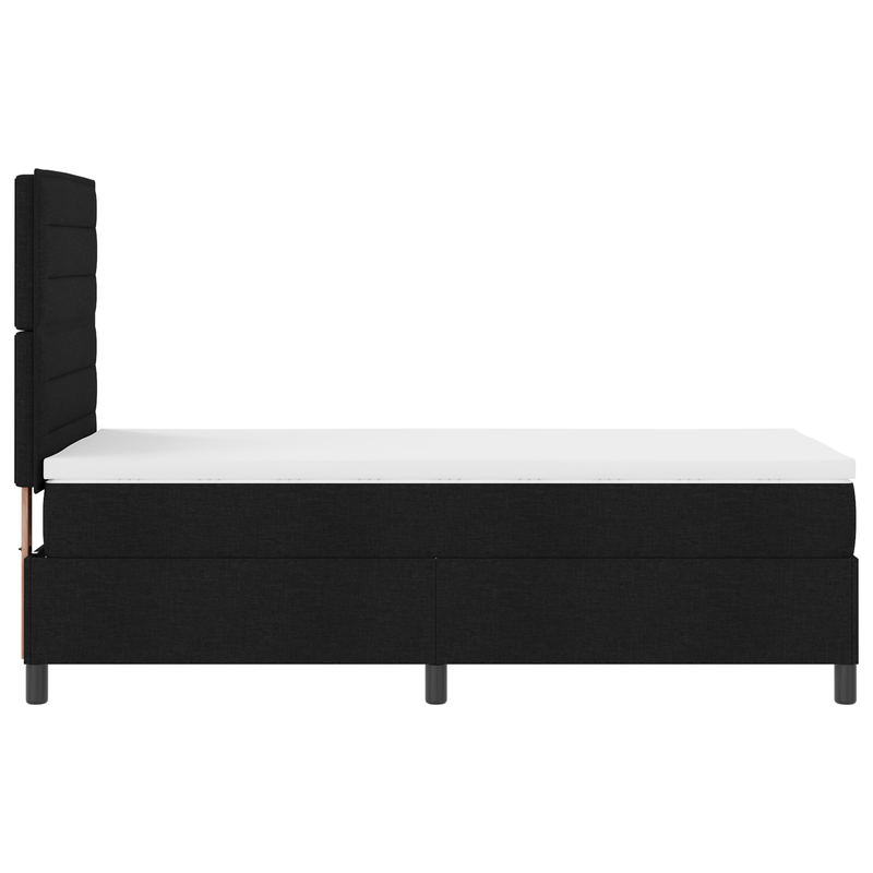 Casa si Gradina - Mobilier - Paturi si accesorii - Paturi - Pat cu arcuri si saltea neagra pentru o persoana din tesatura - Infinity.ro