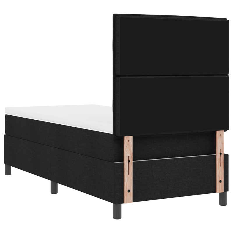 Casa si Gradina - Mobilier - Paturi si accesorii - Paturi - Pat cu arcuri si saltea neagra pentru o persoana din tesatura - Infinity.ro
