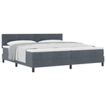 Casa si Gradina - Mobilier - Paturi si accesorii - Paturi - Pat box spring cu saltea, gri inchis, 200x200 cm, catifea - Infinity.ro