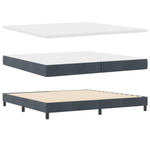 Casa si Gradina - Mobilier - Paturi si accesorii - Paturi - Pat box spring cu saltea, gri inchis, 200x200 cm, catifea - Infinity.ro