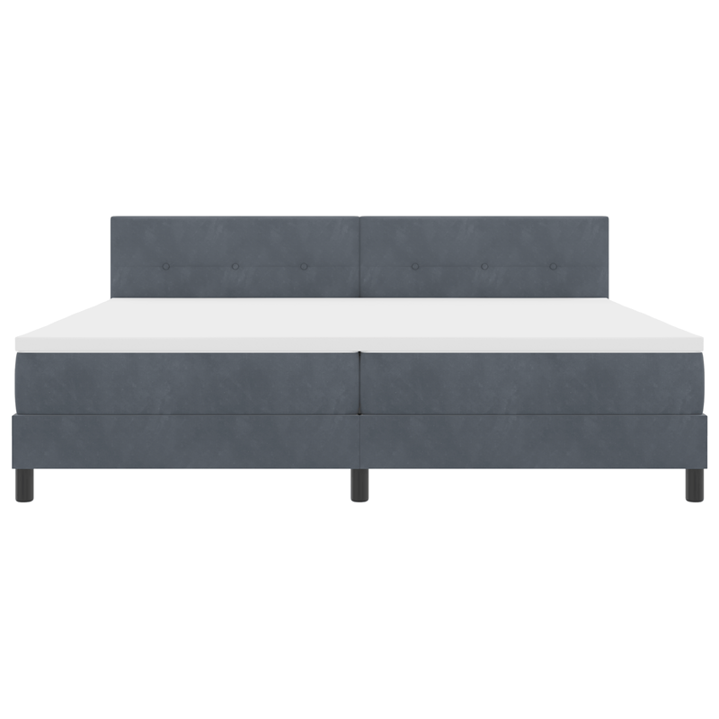 Casa si Gradina - Mobilier - Paturi si accesorii - Paturi - Pat box spring cu saltea, gri inchis, 200x200 cm, catifea - Infinity.ro