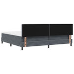 Casa si Gradina - Mobilier - Paturi si accesorii - Paturi - Pat box spring cu saltea, gri inchis, 200x200 cm, catifea - Infinity.ro