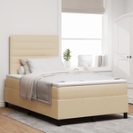 Casa si Gradina - Mobilier - Paturi si accesorii - Paturi - Pat cu arcuri cu saltea crem 120x200 cm stofa - Infinity.ro