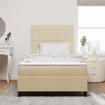 Casa si Gradina - Mobilier - Paturi si accesorii - Paturi - Pat cu arcuri cu saltea crem 120x200 cm stofa - Infinity.ro
