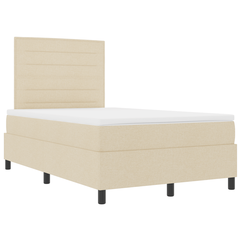 Casa si Gradina - Mobilier - Paturi si accesorii - Paturi - Pat cu arcuri cu saltea crem 120x200 cm stofa - Infinity.ro