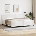 Casa si Gradina - Mobilier - Paturi si accesorii - Paturi - Pat Box Spring  cu saltea Alb 200x200 cm Piele artificiala - Infinity.ro