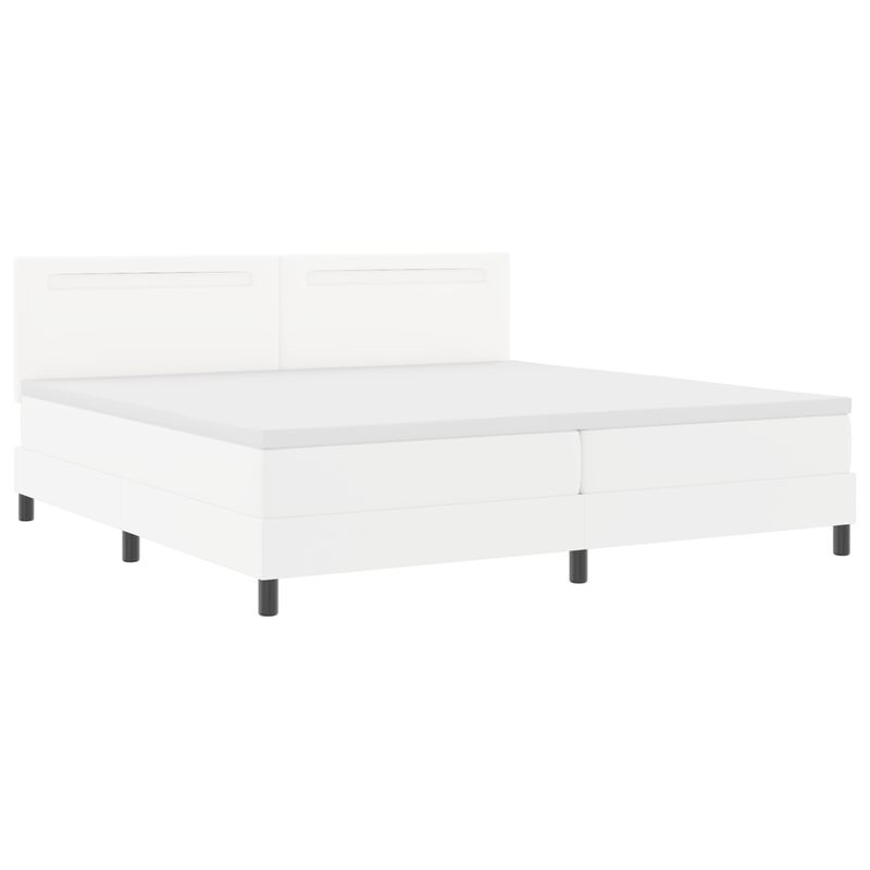 Casa si Gradina - Mobilier - Paturi si accesorii - Paturi - Pat Box Spring  cu saltea Alb 200x200 cm Piele artificiala - Infinity.ro