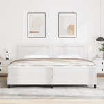 Casa si Gradina - Mobilier - Paturi si accesorii - Paturi - Pat Box Spring  cu saltea Alb 200x200 cm Piele artificiala - Infinity.ro