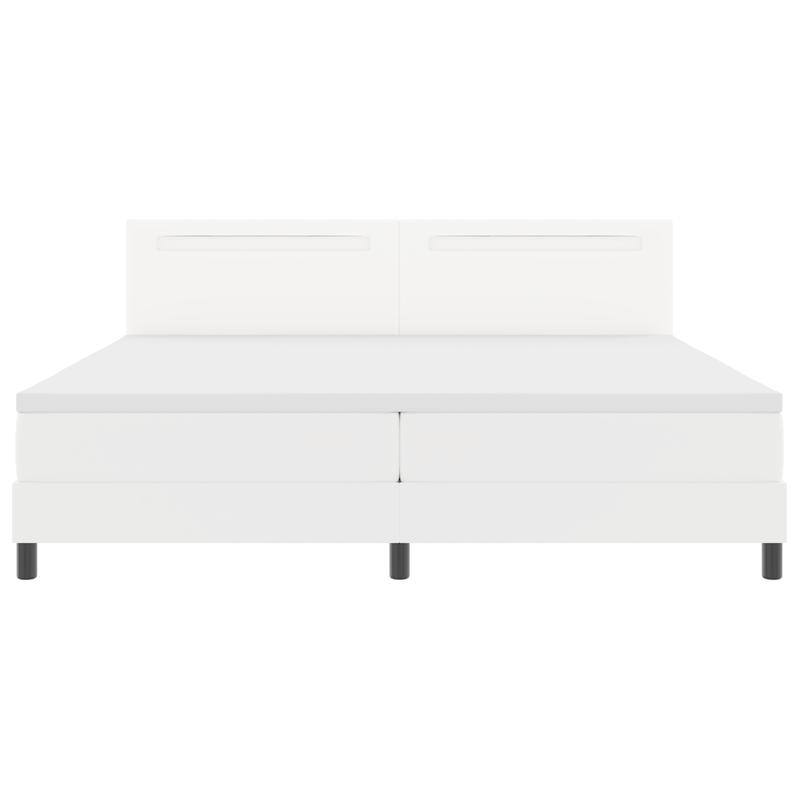 Casa si Gradina - Mobilier - Paturi si accesorii - Paturi - Pat Box Spring  cu saltea Alb 200x200 cm Piele artificiala - Infinity.ro