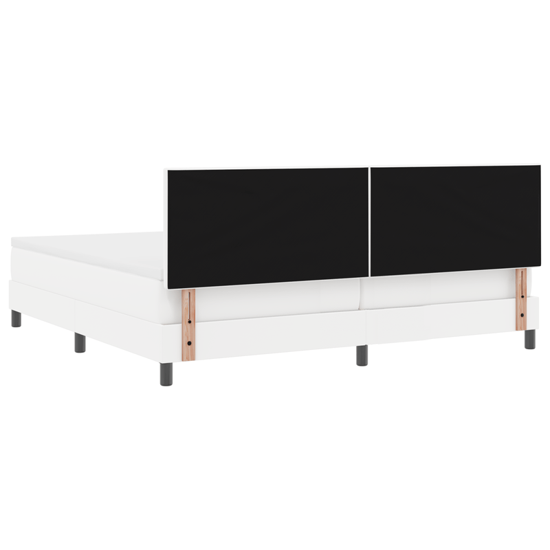 Casa si Gradina - Mobilier - Paturi si accesorii - Paturi - Pat Box Spring  cu saltea Alb 200x200 cm Piele artificiala - Infinity.ro