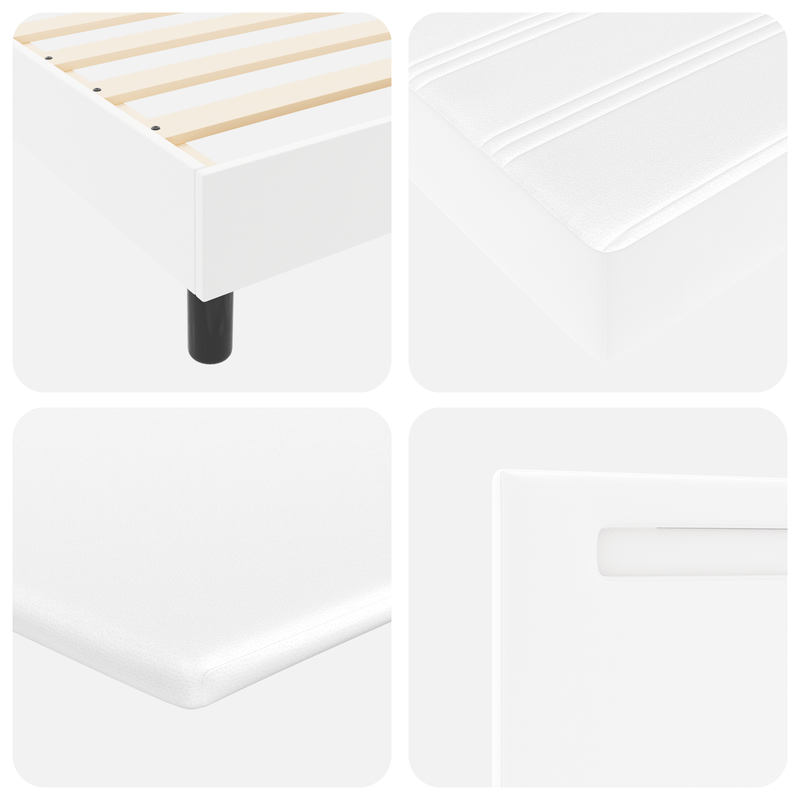 Casa si Gradina - Mobilier - Paturi si accesorii - Paturi - Pat Box Spring  cu saltea Alb 200x200 cm Piele artificiala - Infinity.ro