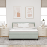Casa si Gradina - Mobilier - Paturi si accesorii - Paturi - Pat box spring cu saltea, gri deschis, 140x200 cm, catifea - Infinity.ro
