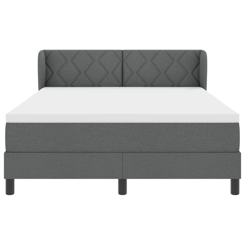Casa si Gradina - Mobilier - Paturi si accesorii - Paturi - Pat cu saltea  cu arcuri, Gri inchis 140x200 cm, Fabric - Infinity.ro