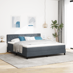 Casa si Gradina - Mobilier - Paturi si accesorii - Paturi - Pat box spring cu saltea, gri inchis, super king, catifea - Infinity.ro