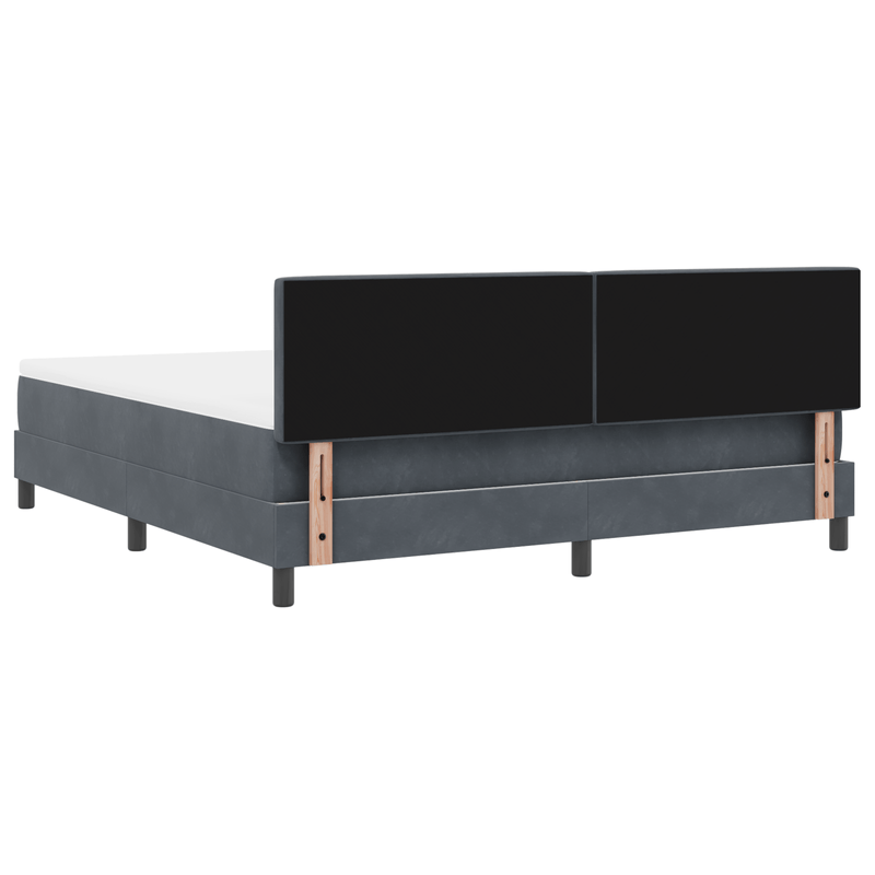 Casa si Gradina - Mobilier - Paturi si accesorii - Paturi - Pat box spring cu saltea, gri inchis, super king, catifea - Infinity.ro