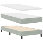 Casa si Gradina - Mobilier - Paturi si accesorii - Paturi - Pat box spring cu saltea, gri deschis, 90x200 cm, catifea - Infinity.ro