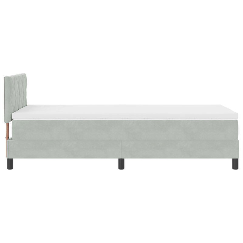 Casa si Gradina - Mobilier - Paturi si accesorii - Paturi - Pat box spring cu saltea, gri deschis, 90x200 cm, catifea - Infinity.ro