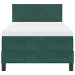 Casa si Gradina - Mobilier - Paturi si accesorii - Paturi - Pat box spring cu saltea, verde inchis, 100x200 cm, catifea - Infinity.ro