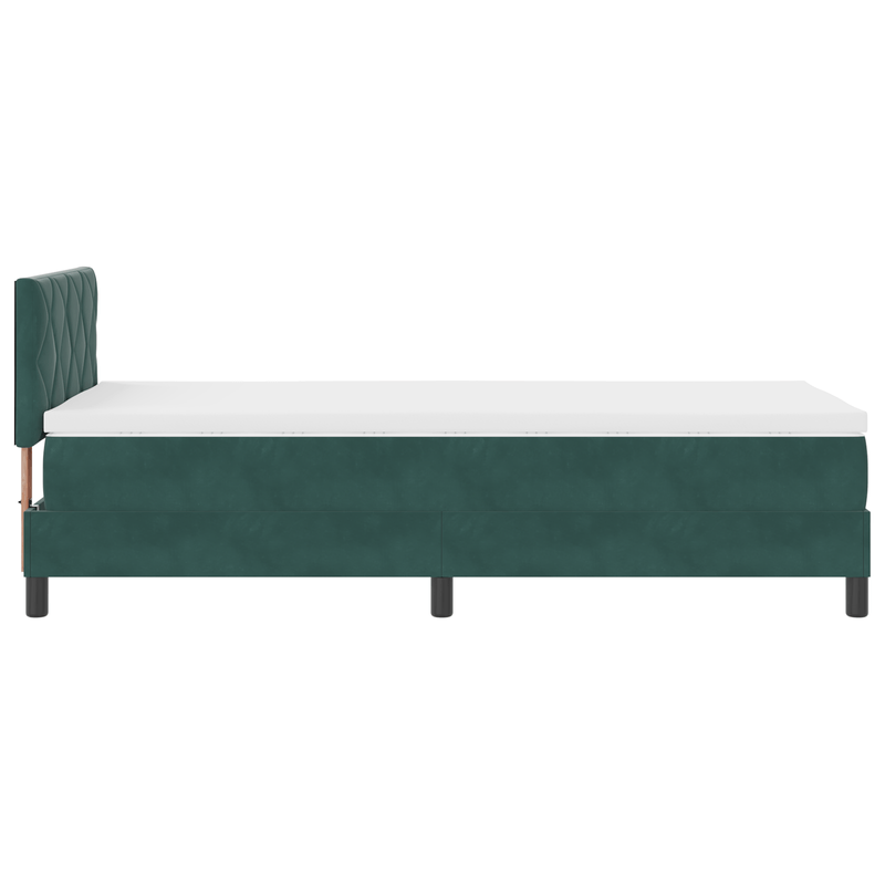 Casa si Gradina - Mobilier - Paturi si accesorii - Paturi - Pat box spring cu saltea, verde inchis, 100x200 cm, catifea - Infinity.ro