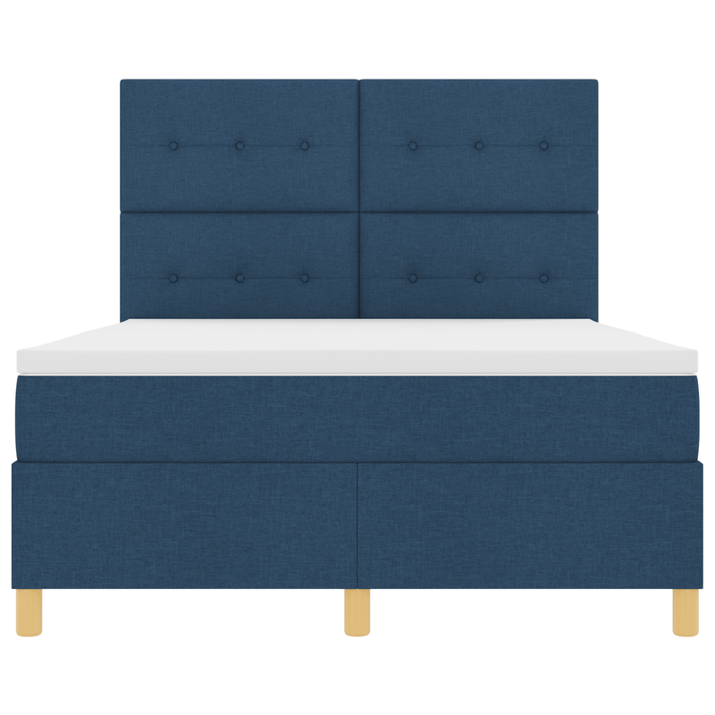 Casa si Gradina - Mobilier - Paturi si accesorii - Paturi - Pat Box Spring cu saltea Albastra 160x200 cm Stofa - Infinity.ro