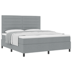 Casa si Gradina - Mobilier - Paturi si accesorii - Paturi - Pat cu arcuri cu saltea gri deschis super king din tesatura - Infinity.ro