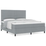 Casa si Gradina - Mobilier - Paturi si accesorii - Paturi - Pat cu arcuri cu saltea gri deschis super king din tesatura - Infinity.ro