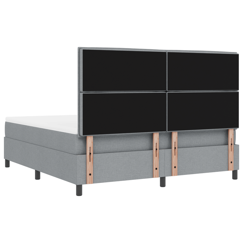 Casa si Gradina - Mobilier - Paturi si accesorii - Paturi - Pat cu arcuri cu saltea gri deschis super king din tesatura - Infinity.ro