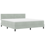 Casa si Gradina - Mobilier - Paturi si accesorii - Paturi - Pat box spring cu saltea, gri deschis, super king, catifea - Infinity.ro