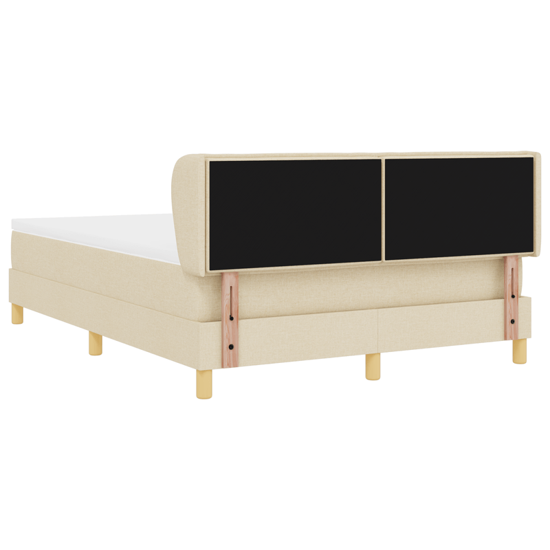 Casa si Gradina - Mobilier - Paturi si accesorii - Paturi - Pat box spring cu saltea, crem, 140x190 cm, textil - Infinity.ro